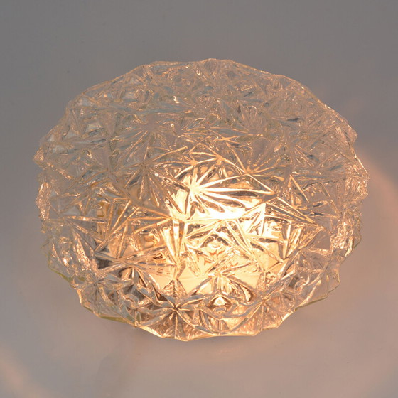 Image 1 of glazen plafondlamp jaren 60