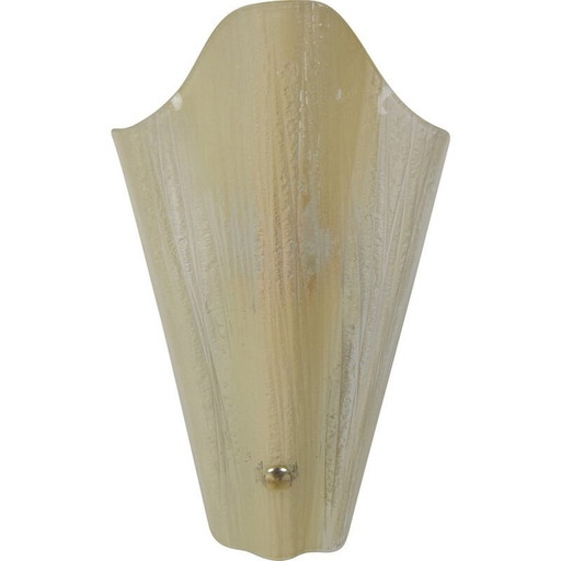 Mid-century wandlamp van glas en metaal, Tsjecho-Slowakije 1990