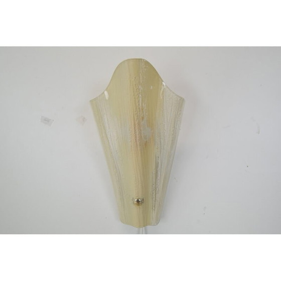 Image 1 of Mid-century wandlamp van glas en metaal, Tsjecho-Slowakije 1990