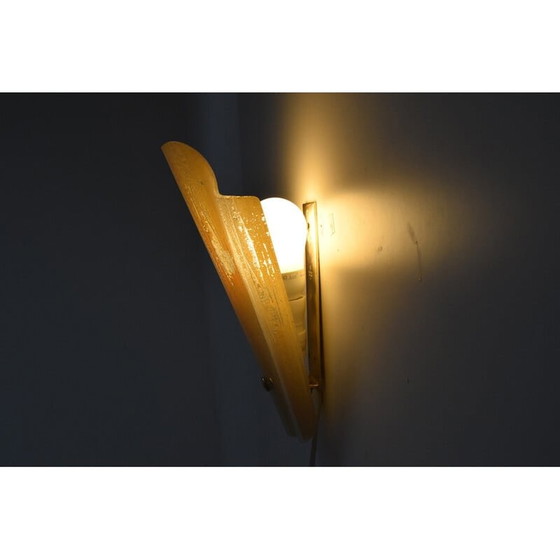 Image 1 of Mid-century wandlamp van glas en metaal, Tsjecho-Slowakije 1990