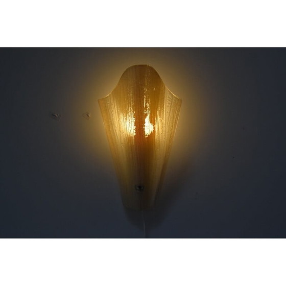 Image 1 of Mid-century wandlamp van glas en metaal, Tsjecho-Slowakije 1990