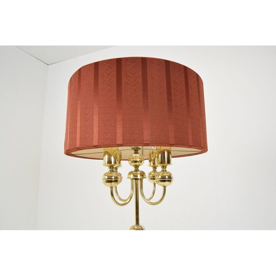 Image 1 of Vintage vloerlamp van stof en messing door Kamenicky Senov, Tsjecho-Slowakije 1960