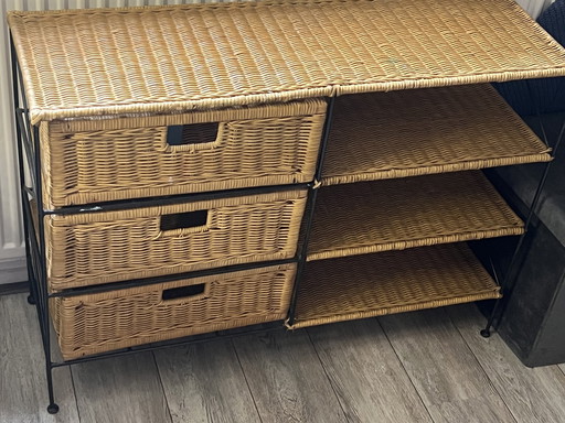 Vintage Rotan/ Rieten Kastje