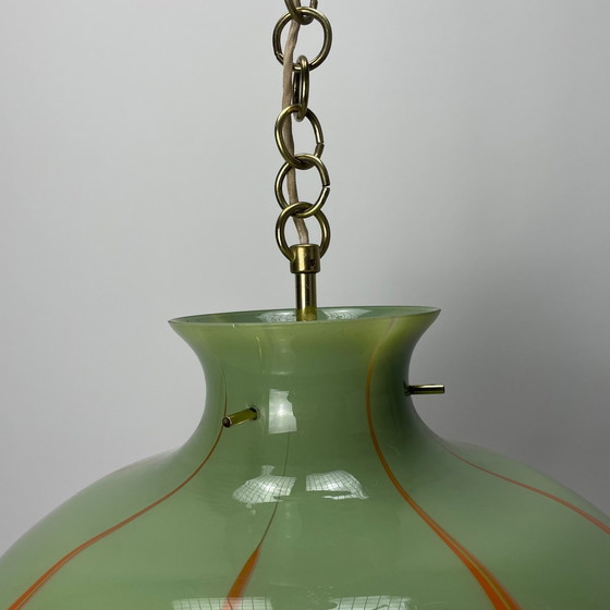 Image 1 of Zeldzame glazen hanglamp van Kaiser Leuchten 1970