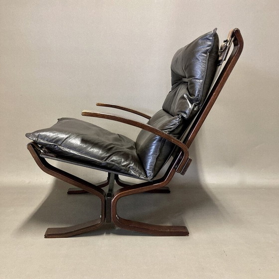 Image 1 of Scandinavische vintage leren fauteuil van Ingmar Relling, 1950