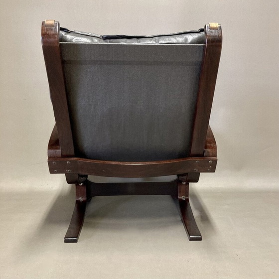 Image 1 of Scandinavische vintage leren fauteuil van Ingmar Relling, 1950