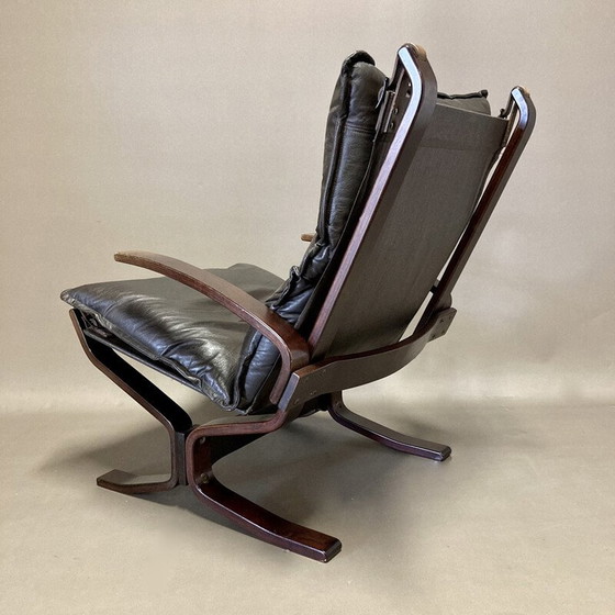 Image 1 of Scandinavische vintage leren fauteuil van Ingmar Relling, 1950