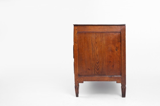 Image 1 of Franse rustieke ladenkast van massief eiken met 3 laden, ca. 1850