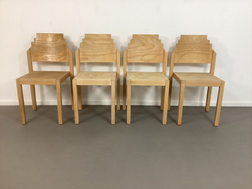 4 Vintage Thonet Zeer Speciale Stoelen 1991