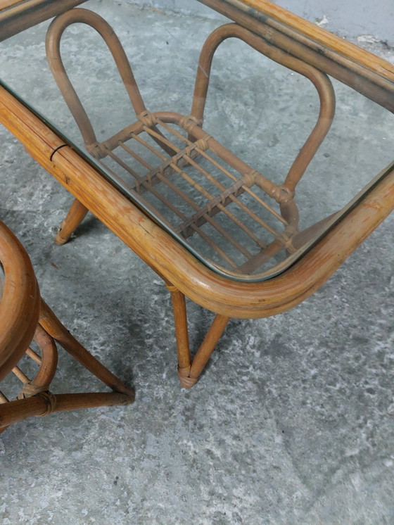 Image 1 of 2 x Vintage Rattan nightstands