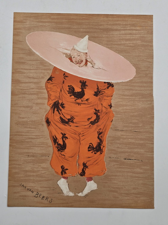 Image 1 of Litho, Jan Van Beers, Circus Clown Uit 1886