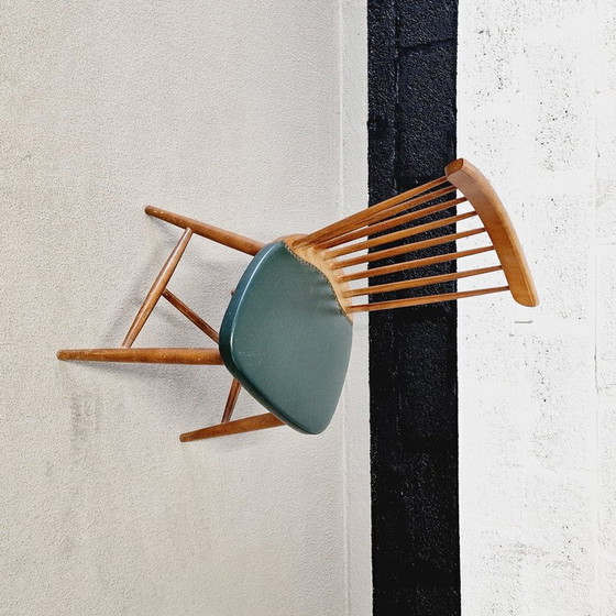 Image 1 of Set van 6 vintage stoelen van hout en vinyl, 1960