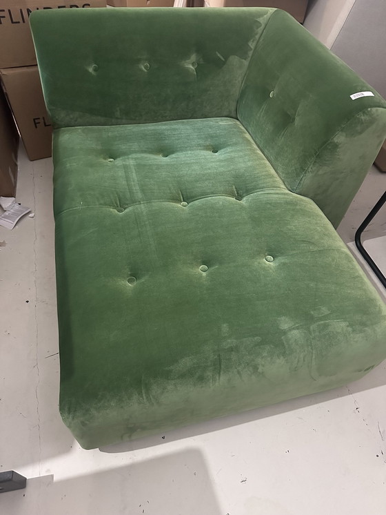 Image 1 of Hkliving Vint Groen Fluwelen Chaise Longue Rechts Nieuw