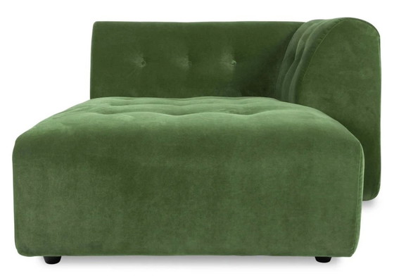 Image 1 of Hkliving Vint Groen Fluwelen Chaise Longue Rechts Nieuw