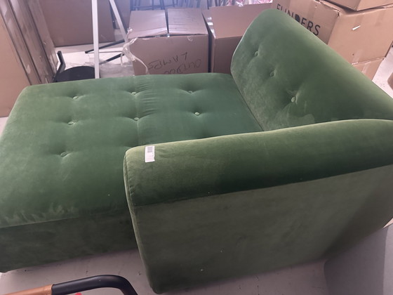 Image 1 of Hkliving Vint Groen Fluwelen Chaise Longue Rechts Nieuw