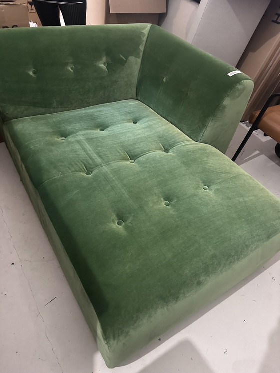 Image 1 of Hkliving Vint Groen Fluwelen Chaise Longue Rechts Nieuw