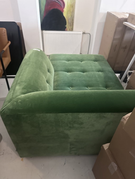 Hkliving Vint Groen Fluwelen Chaise Longue Rechts Nieuw