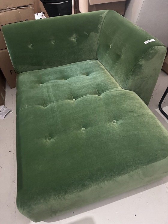 Image 1 of Hkliving Vint Groen Fluwelen Chaise Longue Rechts Nieuw