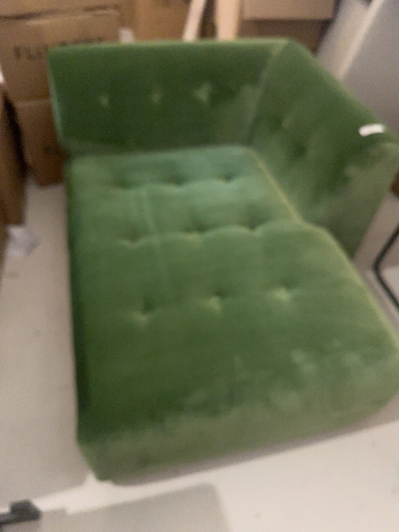 Image 1 of Hkliving Vint Groen Fluwelen Chaise Longue Rechts Nieuw