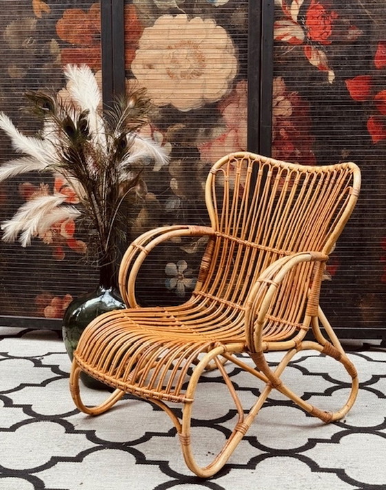 Image 1 of Rohe Rotan / Bamboe Fauteuil Model Belgische 8