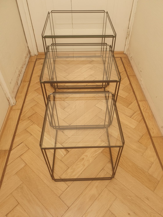 Image 1 of Set Van 3 Nesting Tables, Max Sauze, Isocele, Atrow, Jaren 70