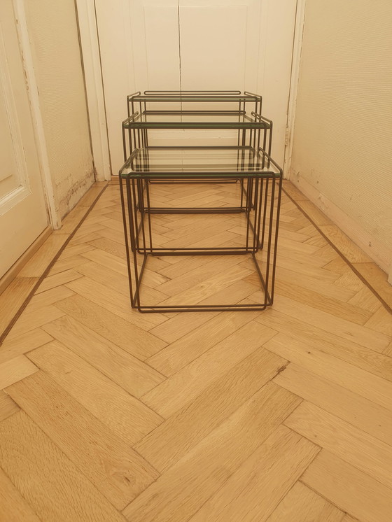 Image 1 of Set Van 3 Nesting Tables, Max Sauze, Isocele, Atrow, Jaren 70