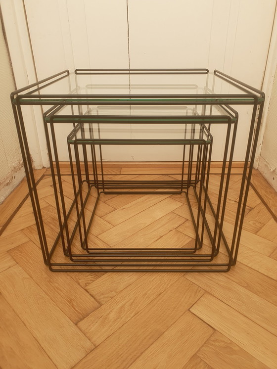 Image 1 of Set Van 3 Nesting Tables, Max Sauze, Isocele, Atrow, Jaren 70