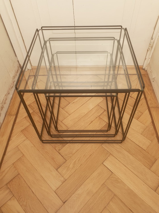 Image 1 of Set Van 3 Nesting Tables, Max Sauze, Isocele, Atrow, Jaren 70