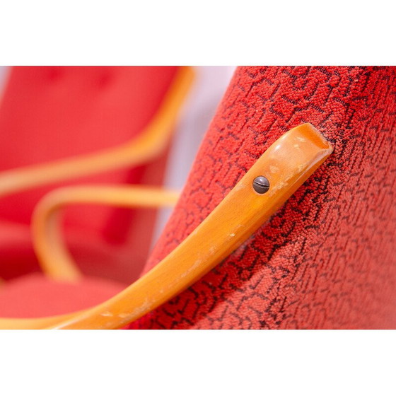 Image 1 of Paar vintage gebogen houten fauteuils van Jaroslav Šmídek voor Jitona, Tsjecho-Slowakije 1960