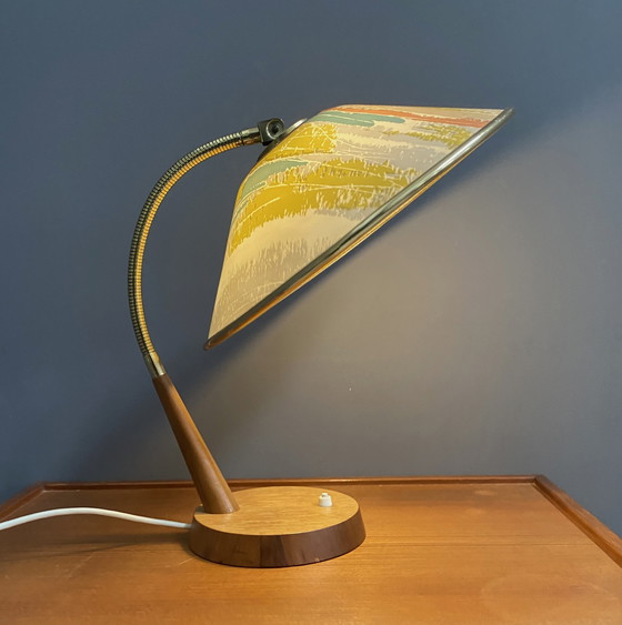 Image 1 of Temde bureaulamp jaren 60 met flexibele zwanenhals