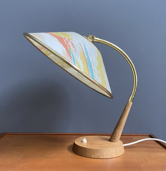 Image 1 of Temde bureaulamp jaren 60 met flexibele zwanenhals