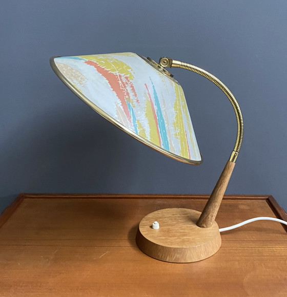 Image 1 of Temde bureaulamp jaren 60 met flexibele zwanenhals