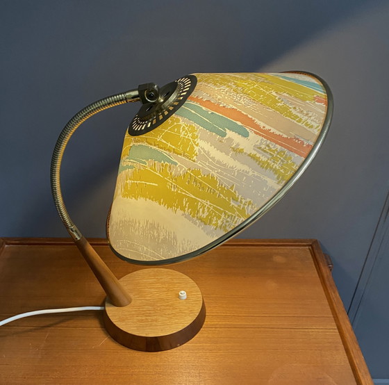 Image 1 of Temde bureaulamp jaren 60 met flexibele zwanenhals