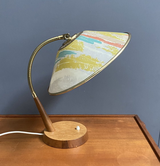 Image 1 of Temde bureaulamp jaren 60 met flexibele zwanenhals