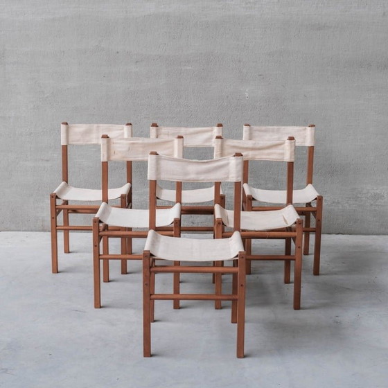 Image 1 of Set van 14 Italiaanse vintage eetkamerstoelen, jaren 1970