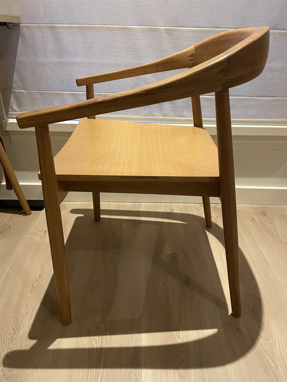 Image 1 of 2x Massief eiken eetkamerstoelen