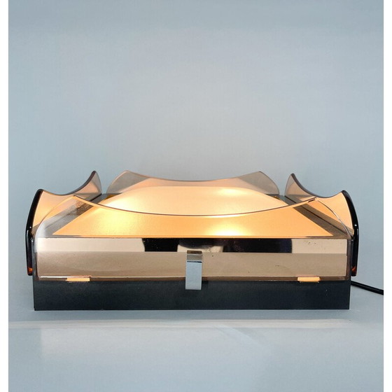 Image 1 of Italiaanse plafondlamp van rookglas uit Mid Century, Veca, 1960