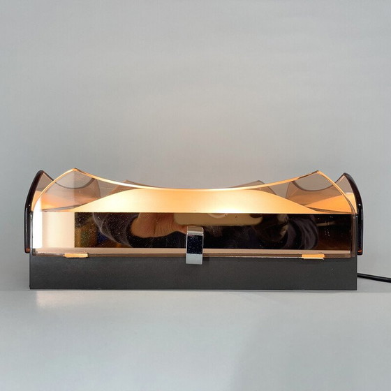 Image 1 of Italiaanse plafondlamp van rookglas uit Mid Century, Veca, 1960