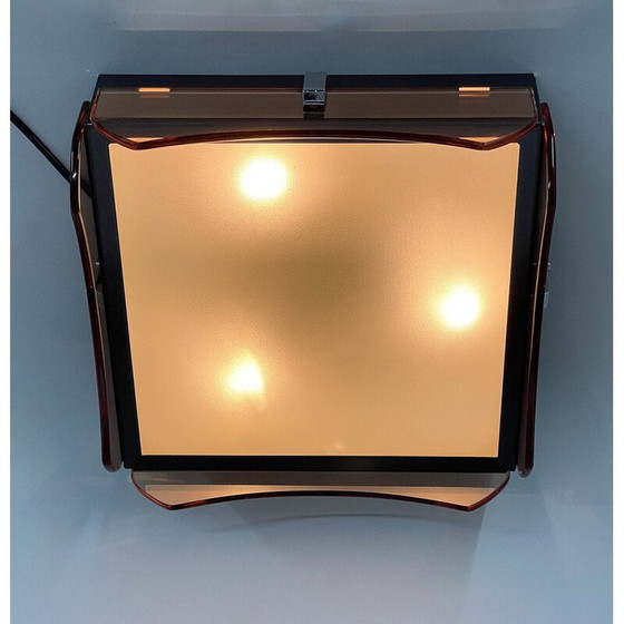 Image 1 of Italiaanse plafondlamp van rookglas uit Mid Century, Veca, 1960