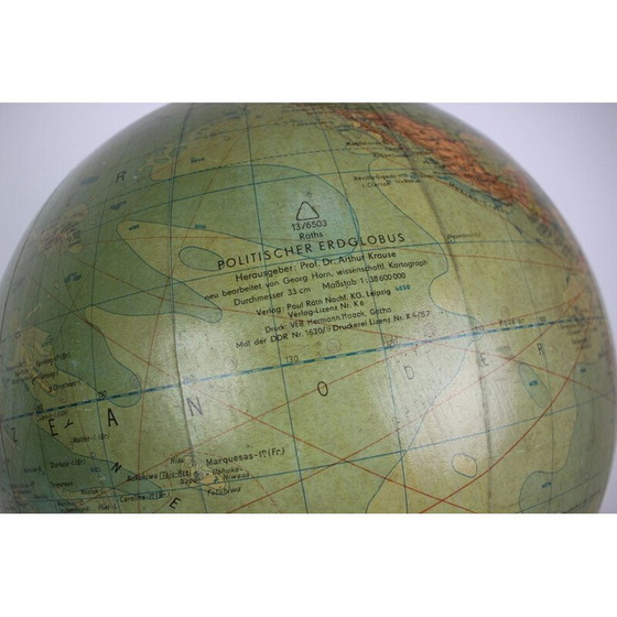 Image 1 of Mid Century glazen bol met houten voet door Paul Rath, 1950