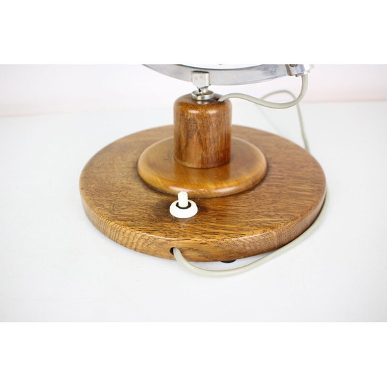 Image 1 of Mid Century glazen bol met houten voet door Paul Rath, 1950