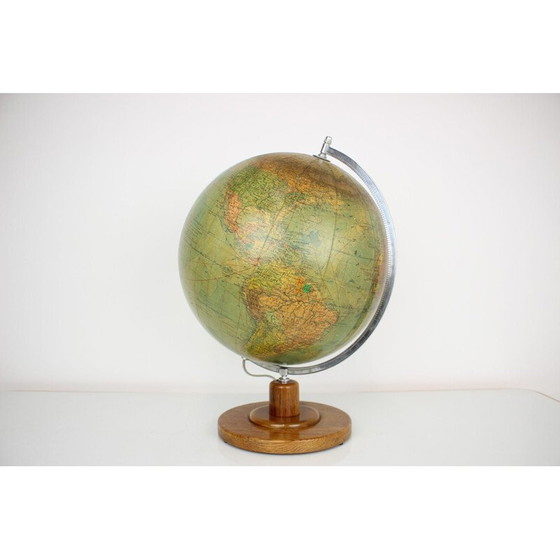 Image 1 of Mid Century glazen bol met houten voet door Paul Rath, 1950