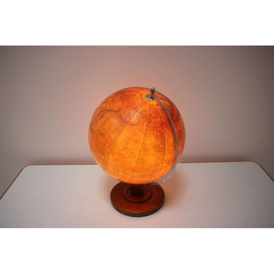 Image 1 of Mid Century glazen bol met houten voet door Paul Rath, 1950