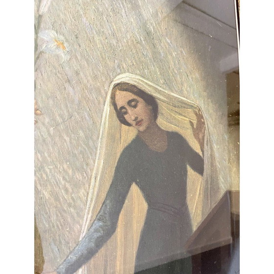 Image 1 of Vintage ingelijste prent van De Annunciatie, jaren 30