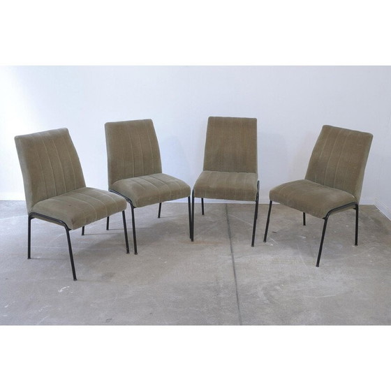Image 1 of Set van 4 vintage metalen eetkamerstoelen, 1960