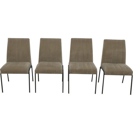 Set van 4 vintage metalen eetkamerstoelen, 1960