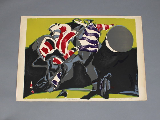 Image 1 of Milorad Bata Milhailovitch (1923-2011) "Football"(1974) Lithograph 