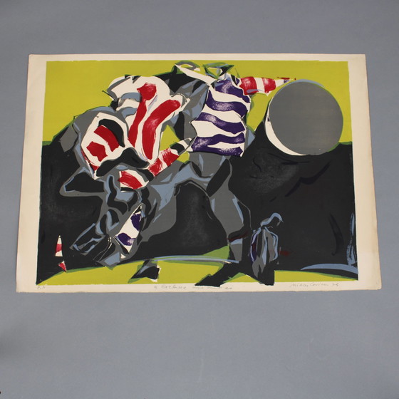 Image 1 of Milorad Bata Milhailovitch (1923-2011) "Football"(1974) Lithograph 