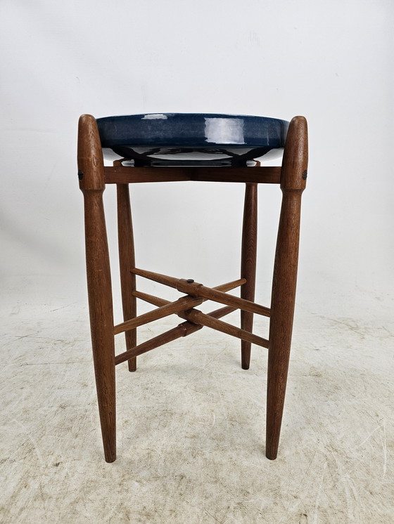 Image 1 of Teak En Keramiek Bijzettafel Van Poul Hundevad, Denmark, 1960S