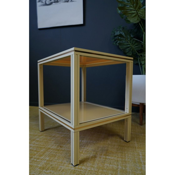 Image 1 of Mid century aluminium bijzettafel met twee niveaus van Pierre Vandel, 1970